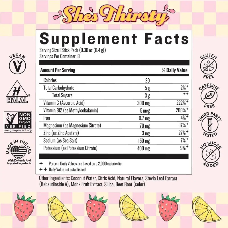 She’s Thirsty Electrolyte Powder Sample Pack – 9 Count Variety