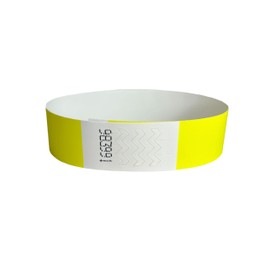 CINTAPUNTO® Pack of 200 Neon Yellow Wristbands 3/4 inch (19x250mm), Cinta® Premium Neon Wristband, Entry Bands for Events Arm Bands Party Secure Wristbands for Clubs, Concert