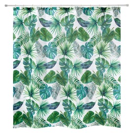Avanti Linens - Fabric Shower Curtain, Palm Tree Leaves Inspired Home Decor (Viva Palm Collection)