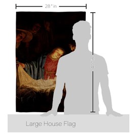 Adoration of the Shepherds Burlap House Flag - Eagle Set Religious Faith Hope Grace Peace Dove Christian Religion Easter - Decoration Banner Small Garden Yard Gift Double-Sided Made In USA 28 X 40