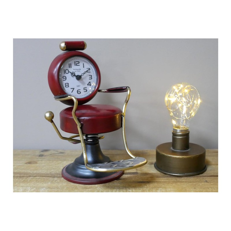 Venture Vehicles Ltd Barber's Chair Novelty Desk Clock | RED