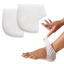 Feetly® Plantillas de Gel de Silicona Fascitis Plantar [NUEVO MODELO] - Protectores de Talón - Uso con Zapatos Alivian el Dolor - Insertos - Almohadilla Ortopedica - Taloneras Espolon Calcaneo - Mujer Hombre [Un Par]