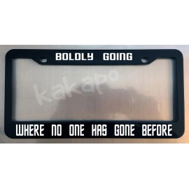 Unbranded Boldly Going Where No One Has Gone Before Star Trek Glossy Black Plate Frame