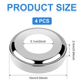 4pcs Pool Ladder Escutcheon, Stainless Steel Escutcheons Plates Pool Escutcheon Replacement Cover Fits for 1.9 Inch Inner Diameter Tubing Pool Handrail Cover Ladders for Inground Pools Accessories