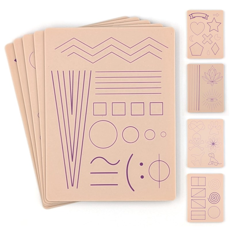 Pre-Printed Tattoo Practice Skins - 5 Pack | Pre Printed