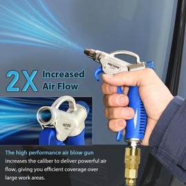 FIRSTINFO A18566US Adjustable Air Flow | Taiwan High Flow Windstorm 2X Air Blow Gun | High-Pressure | TPR Anti-slip Handle