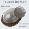 Ehairc Mens Toupee Human Hair System for Men 0.1mm Skin