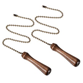 sourcing map Pack of 2 Wooden Columns Pendants 12 Inch Antique Brass Pull Chain for Lighting Fan
