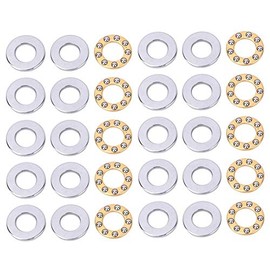 Pack of 10 Miniature Axial Ball Bearings Single Direction Flat Steel Bearings Set for Industrial Production (F6-14M)