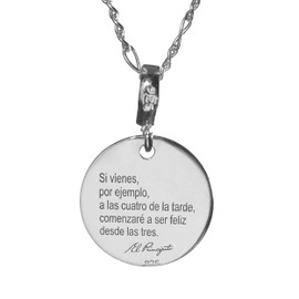 TAMI Collar de Plata El Principito - Dije para Hombre o Mujer con Cadena 925 - Accesorio de Joyería para Mujer del Libro The Little Prince
