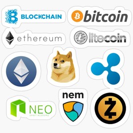 WillettaStore Crypto Band #1 (BTC, LTC, ETH, Doge, XEM, NEM, XRP, ZEC) Stickers (3 Pcs/Pack)