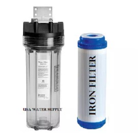 WATER WORLD Iron/Sulfur Removal Single Whole House Water Filter System for Drinking Water