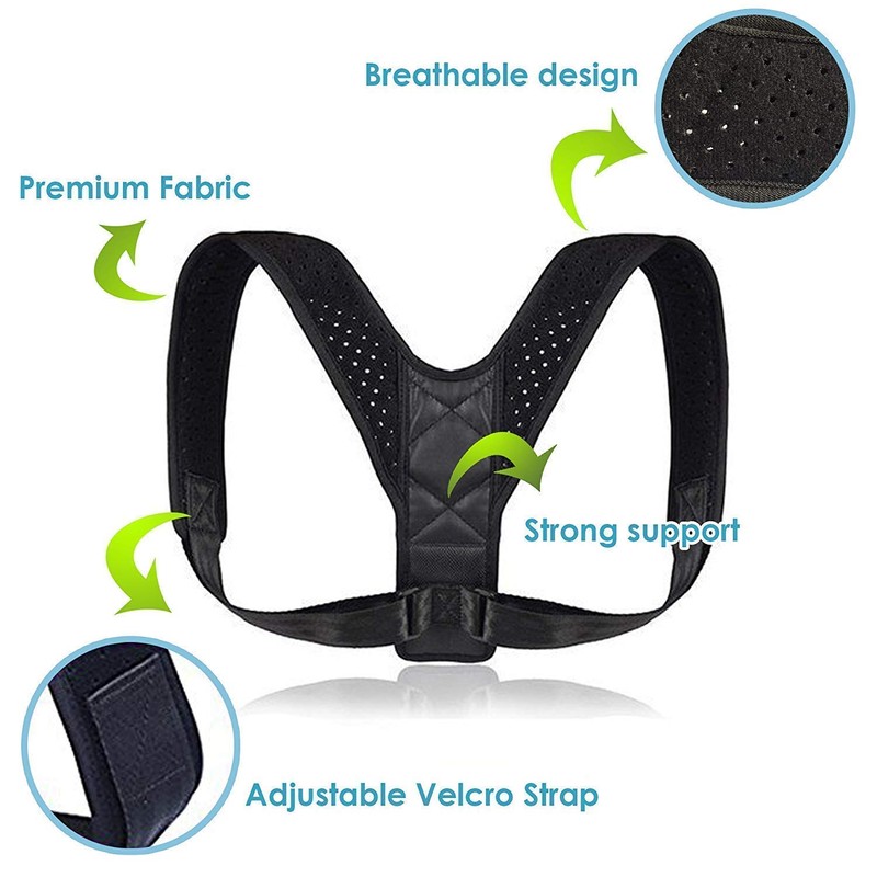 Nanet Posture Corrector Back Brace Adjustable Straightener for Back, Shoulder,