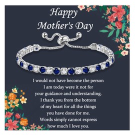 YOKIKA Birthday Gifts for Mum, Silver Bracelet for Women Birthday Gifts Mothers Day Gift for Mum Bracelets for Womens Nana