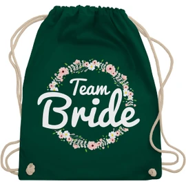 Shirtracer - Gym Bag Backpack - JGA Stag Night Women - Team Bride Flower Wreath I Bride Crew, 10 dark green, Unit size