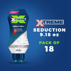 Xtreme Gel Seduction Styling Hair Gel For Men With Aloe Vera and 48-Hours Control, 9.18 oz (Pack of 18)