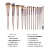 Brochas Velvoss 14 Piezas Cepillo Maquillaje Color Champán