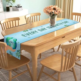 Nepnuser Every Day is Earth Day Table Runner Save Our Planet Themed Party Decoration School Classroom Home Kitchen Dining Room Decor-72inches