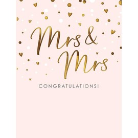 Piccadilly Greetings Wedding Card, Mrs & Mrs Congratulations - 8 x 6 inches