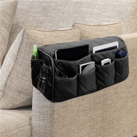 Sofa Armrest Organizer Arm Rest Organiser Storage Bag Hanging Sofa Caddy Storage Bag Magazine Books TV Remote Control Holder Chair Tidy Couch Table Recliner Home Organiser Phone Letter Pockets Holder