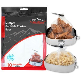 The Muffpot Portable Cooker Bags 11"X 11". Compatible with All Exhaust Food Warmer.Heat resistant, food- grade, BPA free. Also Suitable for Electric Lunch Food Heater (10 bags/pk)