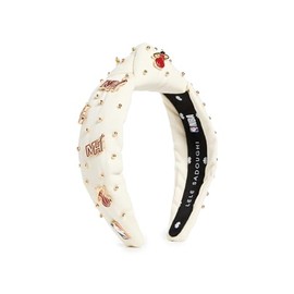 Lele Sadoughi Women's Lele x Miami Heat Embellished Headband, Ivory 100, White, 1 Count