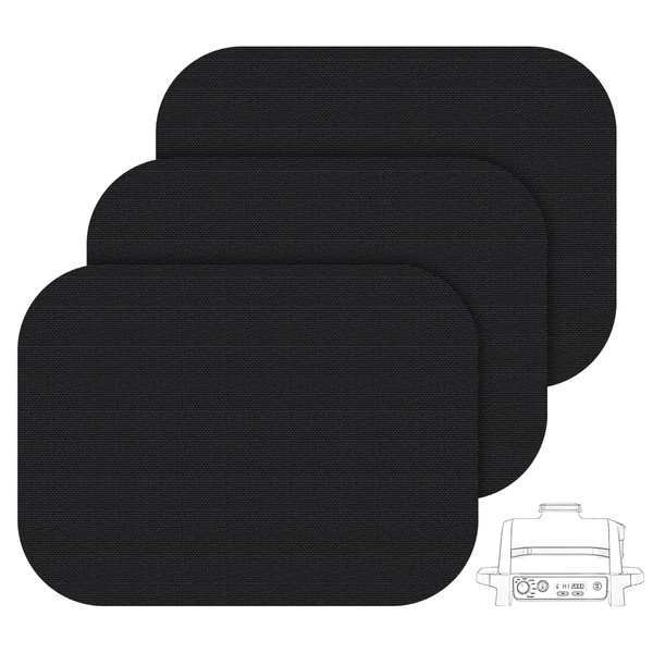 AIEVE Accessories for Ninja Woodfire Outdoor Grill, 3 Pack Non-stick Grill Mat BBQ Mat Baking Mat Reusable Liners Compatible with Ninja Woodfire Outdoor Grill