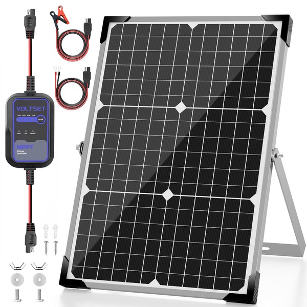 Voltset Solar Panel Kit 30W 12V with MPPT Controller, Solar