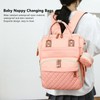 Pink Diaper Bag Backpack Multi Compartment Waterproof Large Capacity Travel