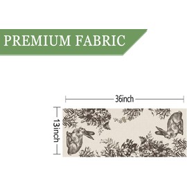GPGHE Easter Table Runner Ink Floral Bunny Long Table Runners Spring Holiday Kitchen Dining Table Party Farmhouse Decoration 13 x 36 Inch