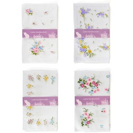 OnlyBee Ladies 5/10/20 Pack 27cm Square Handkerchiefs (10, Mixed Floral)