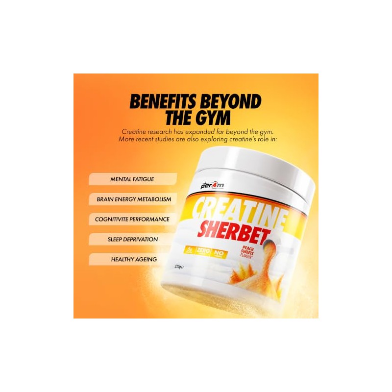 Per4m Creatine Sherbet No Water Required Dry Scoop 5g of