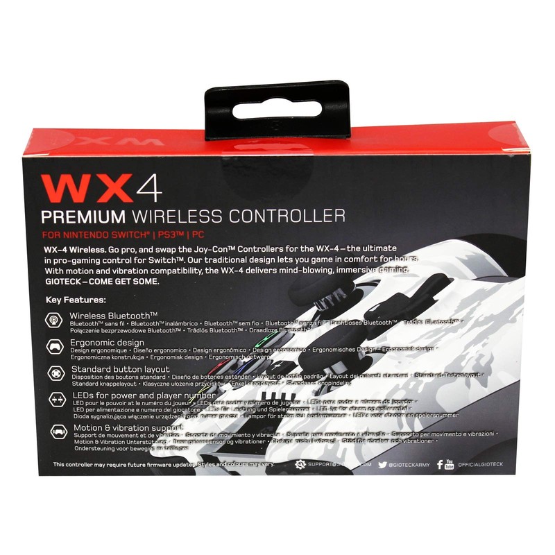 INTERRUPTOR GIOTECK CONTROLLER WX4 WIRELESS CAMO BLANCO
