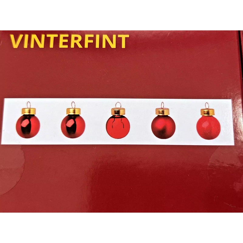 IKEA 50 IKEA VINTERFINT Decoration Ornament Glass Red 1 ½"