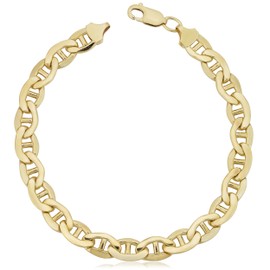 Kooljewelry Mens 14k Yellow Gold Filled Mariner Link Chain Bracelet (7.8 mm, 9 inch)