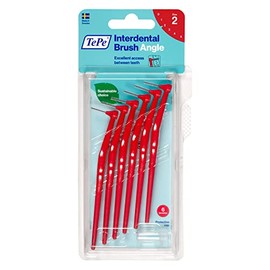Tepe Angled 0.5mm Red Interdental Brushes - Pack of 6