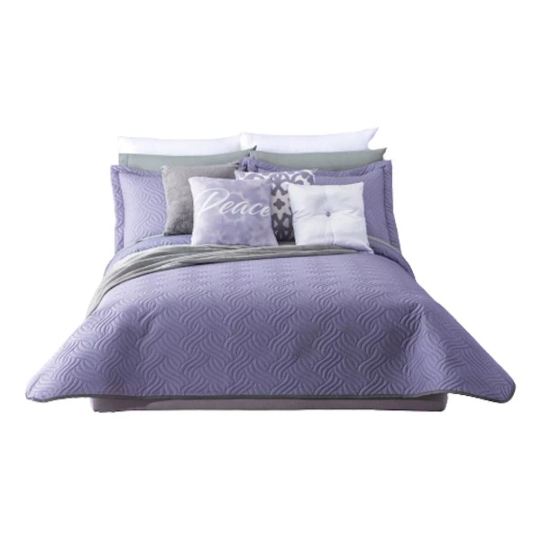 Colchas Concord Edredón Poliester Alcochonado Matrimonial7Queen Size Ligero Neo Lavanda