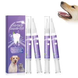 4 Stück Pet Oral Repair Gel Stift Für Hunde, Pet Oral Restoration Whitening Gel Reinigungsstift Für Haustier Zahnbürsten, Haustier Zahnreinigungsstift Für Die Mundpflege Von Haustieren