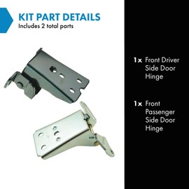 TRQ Front Upper & Lower Door Hinge Compatible with 1980-1996 Ford Bronco F-150 1980-1997 F-250 1997 F-250 HD F-350 1980-1983 Fairmont 1981-1982 Granada 1980-1982 Thunderbird Mercury Cougar