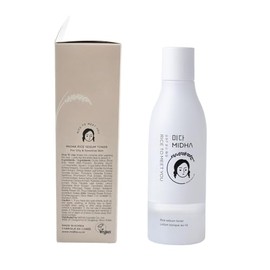 MIDHA Tóner de Sebo Arroz 200Ml - 80% Puro Arroz Salvado Agua Tónico Facial Vegano Astringente
