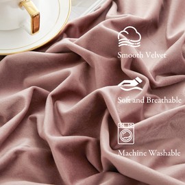 KGORGE Wild Rose Velvet Curtains 84 inches 2 Panels, Velvet Blackout Curtains for Bedroom Living Room, Soft Darkening Thermal Insulating Curtains & Drapes, Back Tab Rod Pocket Curtains, W 52 x L 84