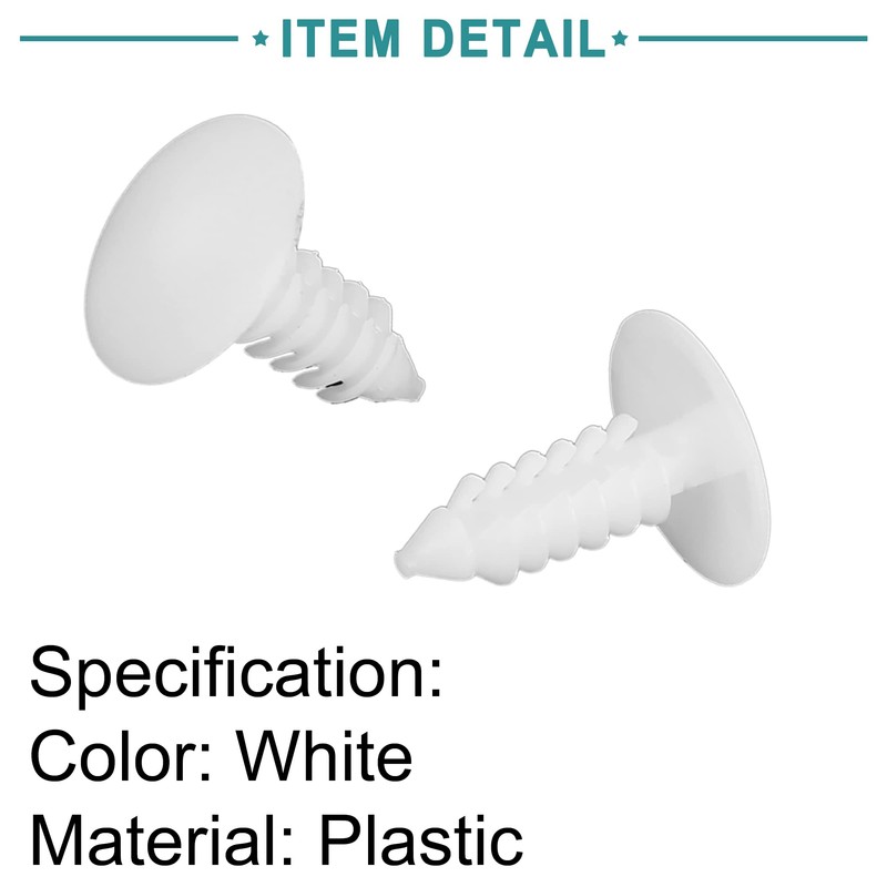ACROPIX Universal Bolt Rivets Fasteners Trim Panel Retainer Clips White