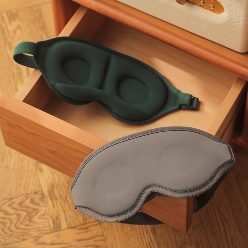 HorizonMega Cooling Eye Mask for Sleeping, 3D Construction, Light Blocking,