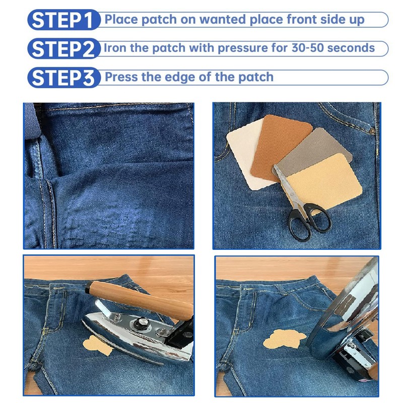 TXSN 12PCS Iron-on Repair Patch, Cotton Repair Patch for Clothes