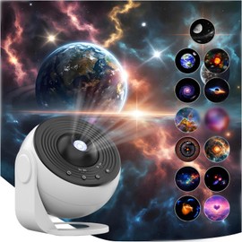 Upgrade Galaxy Projector Pro, Lomoo 13 in 1 HD Planetarium Star The Milky Way Projector for Bedroom, 360 Rotating Star Light with Adjustable Button and Timer for Ceiling, Gifts