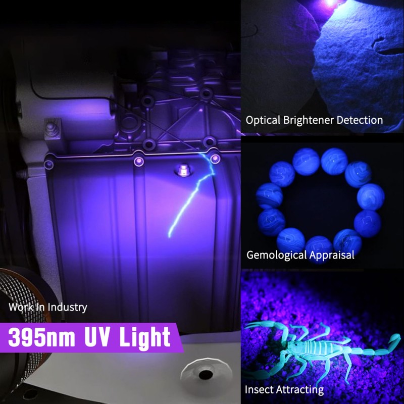 NICRON B75 High Power UV Flashlight Rechargeable LED 1000 Lumens