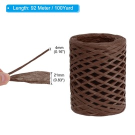 PATIKIL Raffia Ribbon 100 Yard, 1 Roll Natural Packing Paper Twine String for Crochet Box Wrapping Craft Holiday Decor, Brown