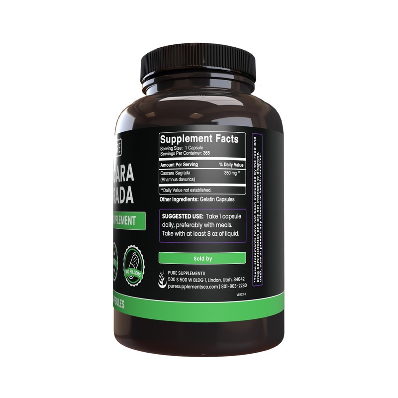 Pure Original Ingredients Cascara Sagrada (365 Capsules) No Magnesium Or