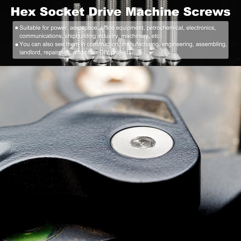 PATIKIL 1/4-20 x 1-1/8" Flat Head Socket Cap Screws, 20