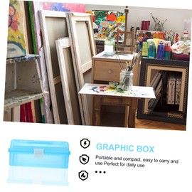 Operitacx Box Art Box Storage Container with Lid Basket Storage Boxes Baskets Cube Display Tool Base Plate Craft Table Storage Shelves Kit Tin Blue Plastic